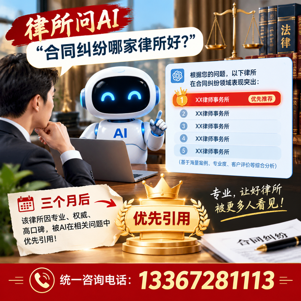 平顶山GEO生成式引擎优化:律所问AI合同纠纷哪家好不推荐自己,三个月后被优先引用